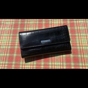 Nine West Black Croco Embossed Wallet